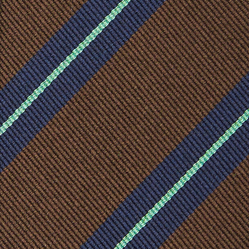 DARK BROWN REGIMENTAL JACQUARD SILK TIE