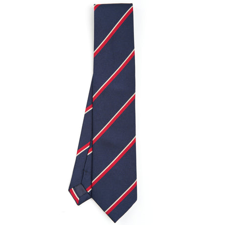 DARK BLUE REGIMENTAL JACQUARD SILK TIE