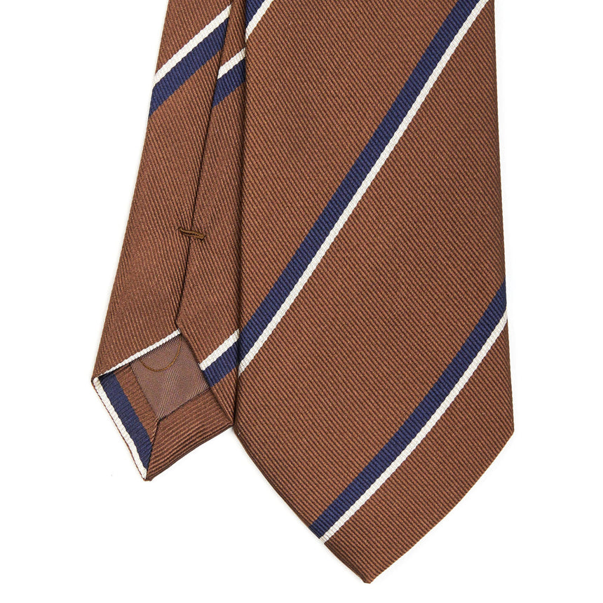 DARK BROWN REGIMENTAL JACQUARD SILK TIE