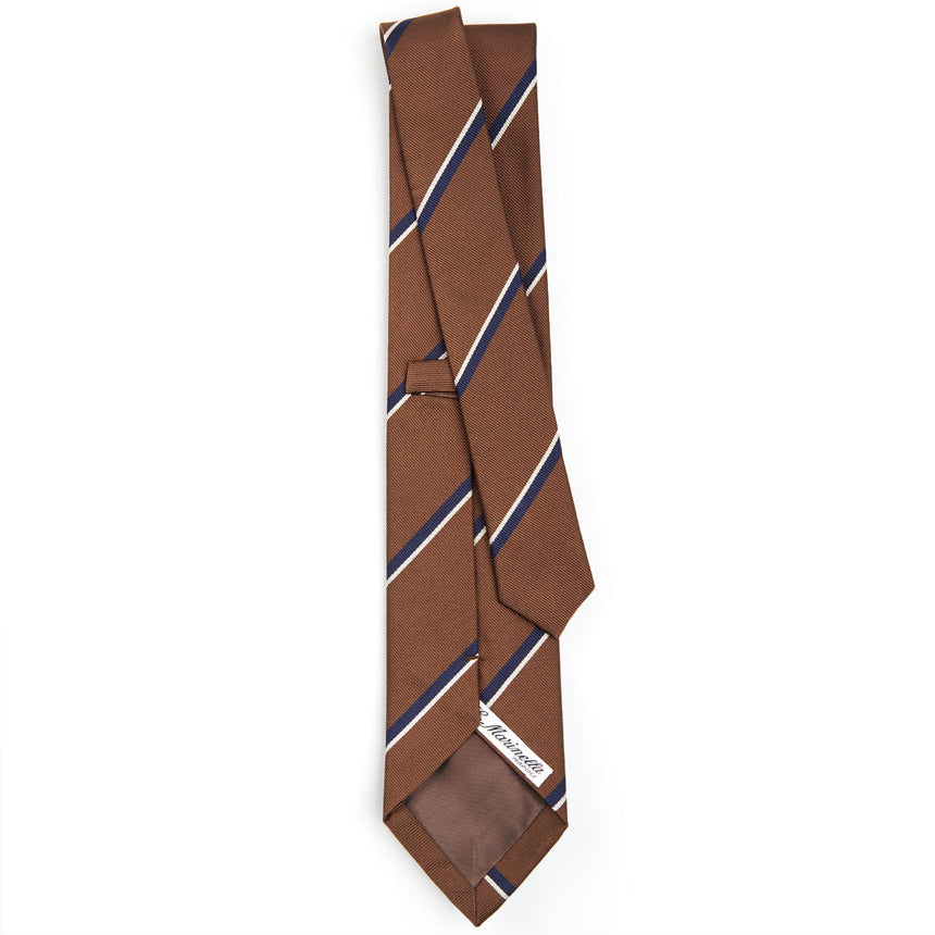 DARK BROWN REGIMENTAL JACQUARD SILK TIE