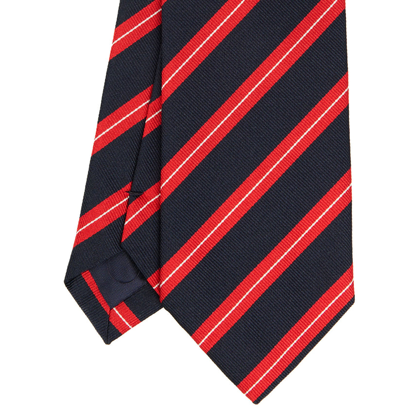 DARK BLUE REGIMENTAL JACQUARD SILK TIE