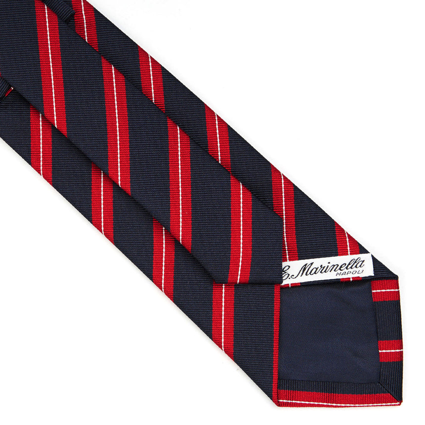 DARK BLUE REGIMENTAL JACQUARD SILK TIE