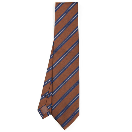 DARK BROWN REGIMENTAL JACQUARD SILK TIE