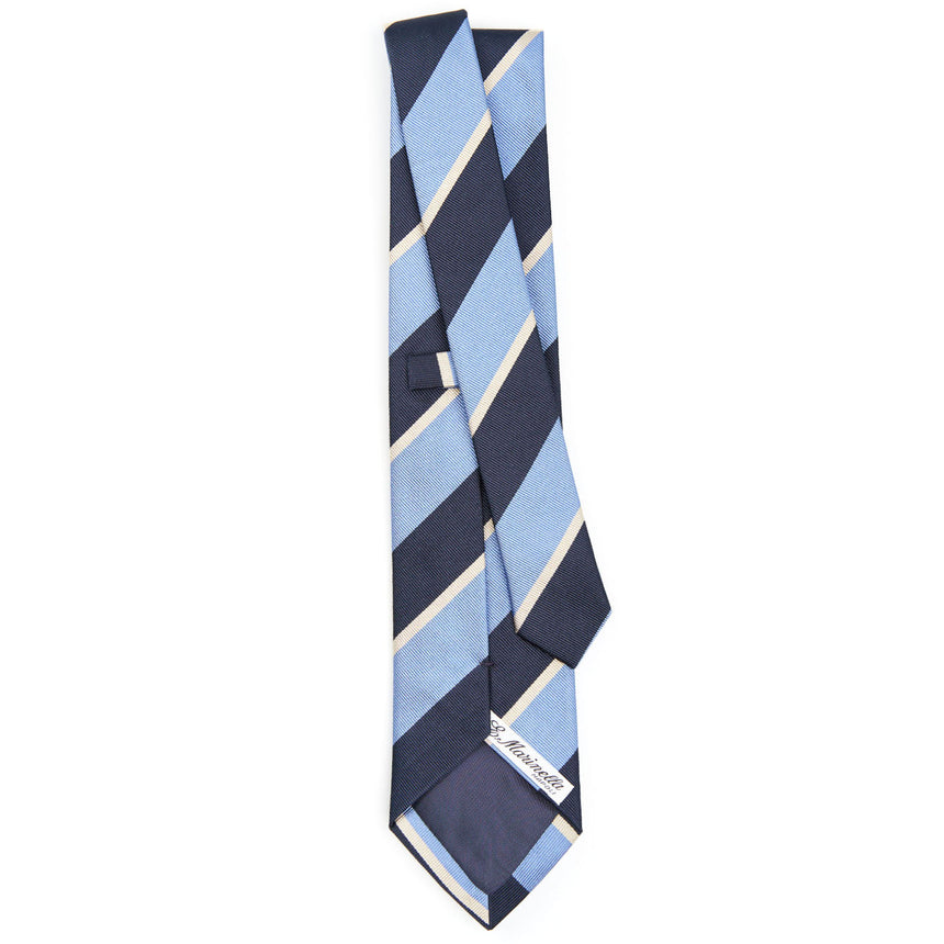 DARK BLUE REGIMENTAL JACQUARD SILK TIE