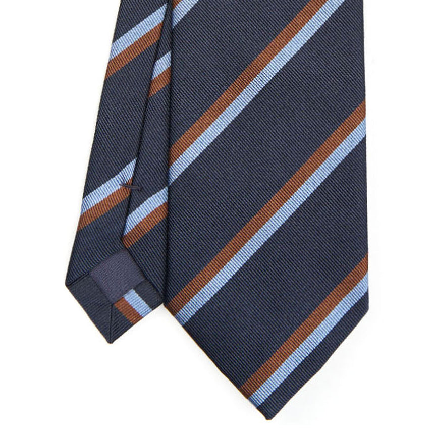 DARK BLUE REGIMENTAL JACQUARD SILK TIE