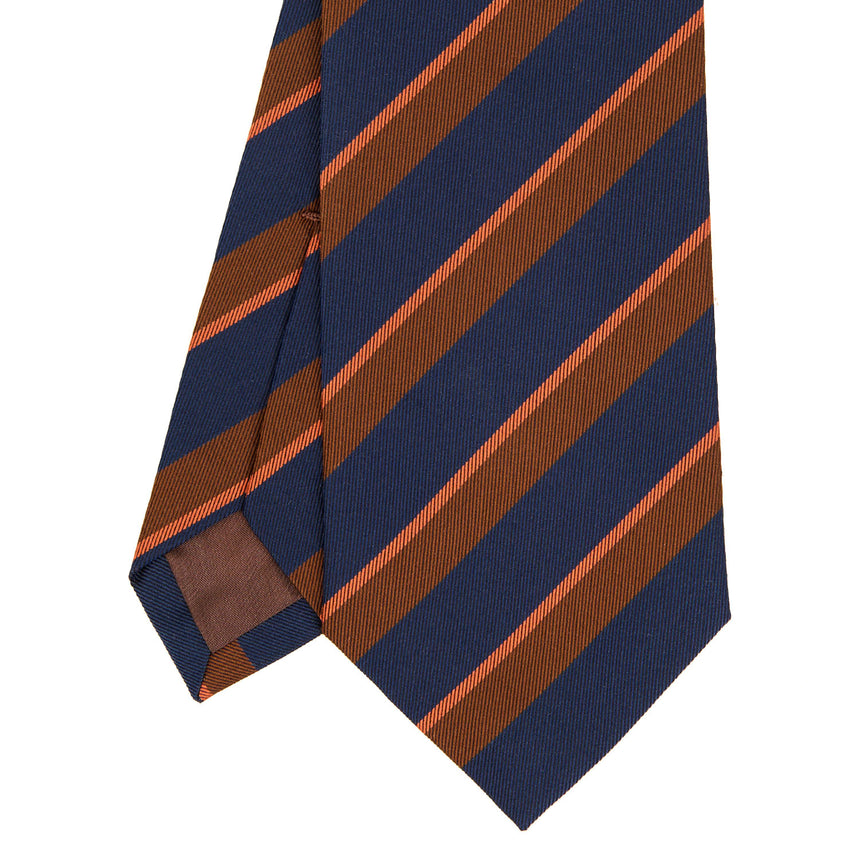 BROWN REGIMENTAL JACQUARD SILK TIE