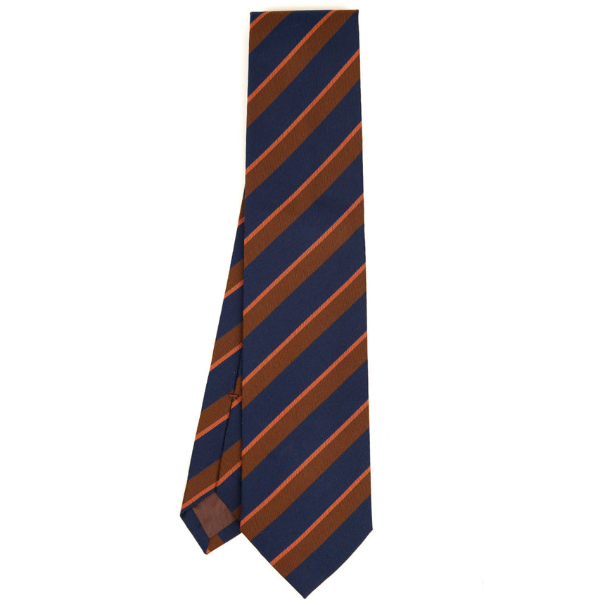BROWN REGIMENTAL JACQUARD SILK TIE