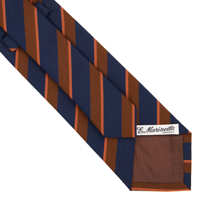 BROWN REGIMENTAL JACQUARD SILK TIE