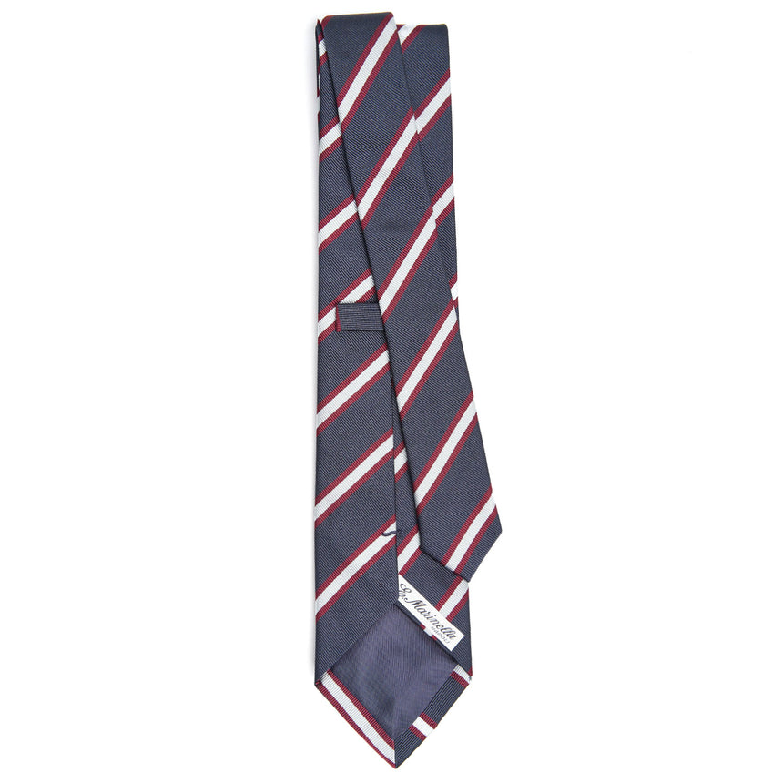 DARK BLUE REGIMENTAL JACQUARD SILK TIE