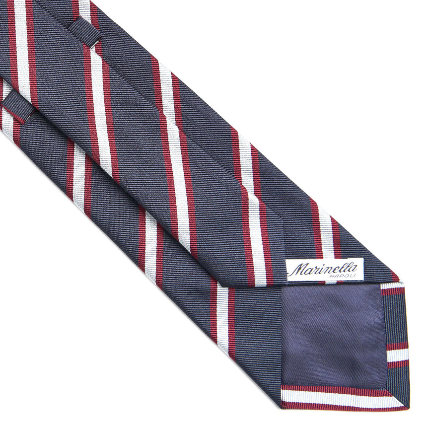 DARK BLUE REGIMENTAL JACQUARD SILK TIE