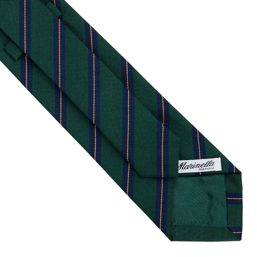 CRAVATTA REGIMENTAL IN SETA JACQUARD VERDE SCURO
