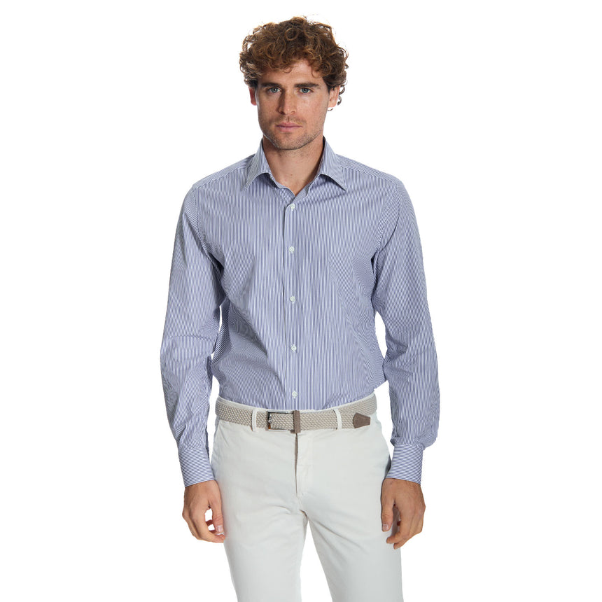 CAMICIA CLASSICA RIGHE BIANCO E BLU REGULAR