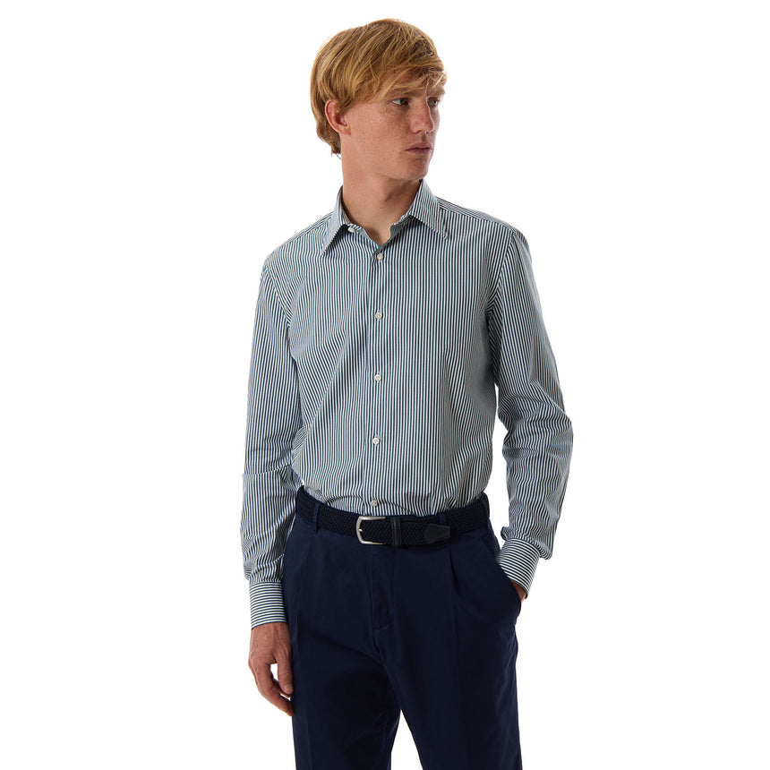 CAMICIA CLASSICA BIANCA E VERDE REGULAR