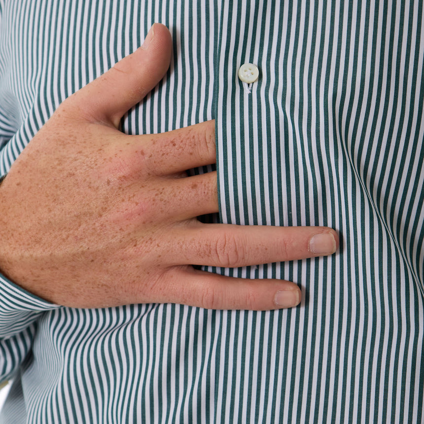 CAMICIA CLASSICA BIANCA E VERDE REGULAR