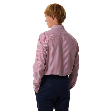 REGULAR WHITE AND BURGUNDY CLASSIC SHIRT