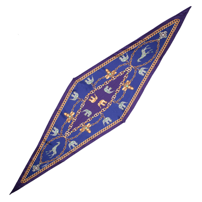VIOLET SILK DIAMOND SHAPE SCARF