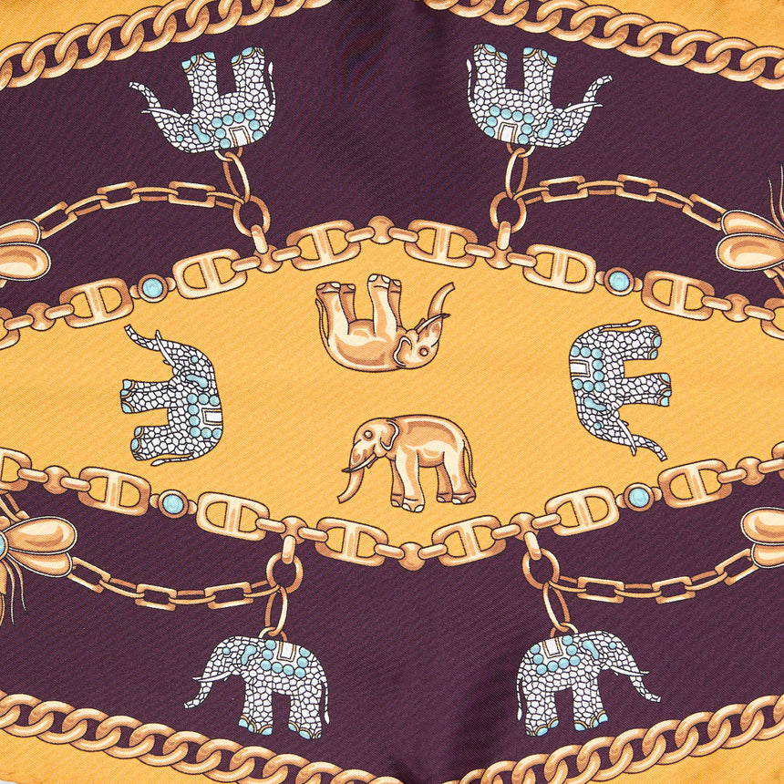 YELLOW SILK DIAMOND SHAPE SCARF