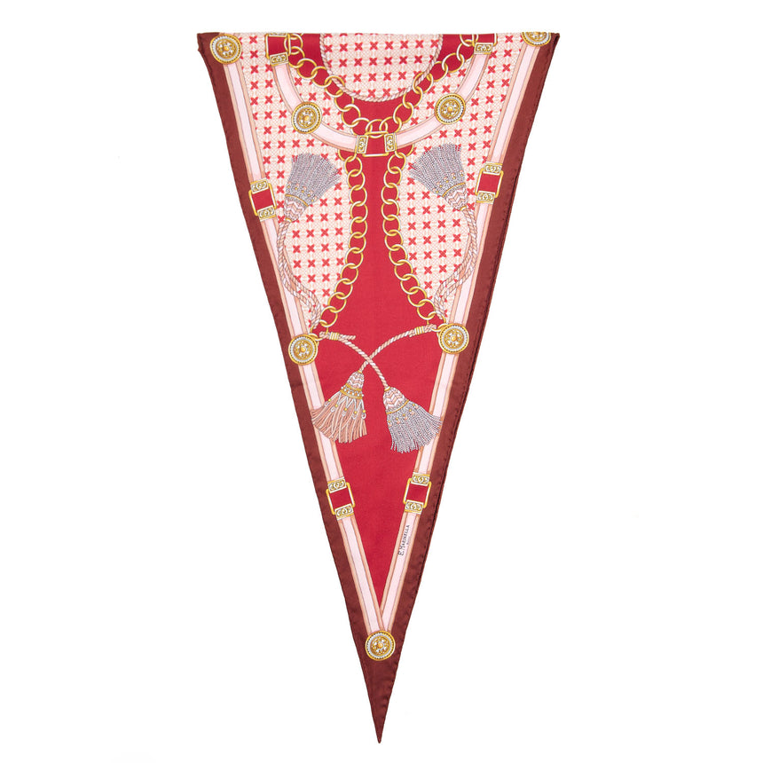 RED SILK DIAMOND SHAPE SCARF