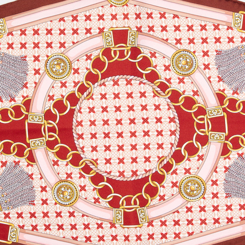 RED SILK DIAMOND SHAPE SCARF