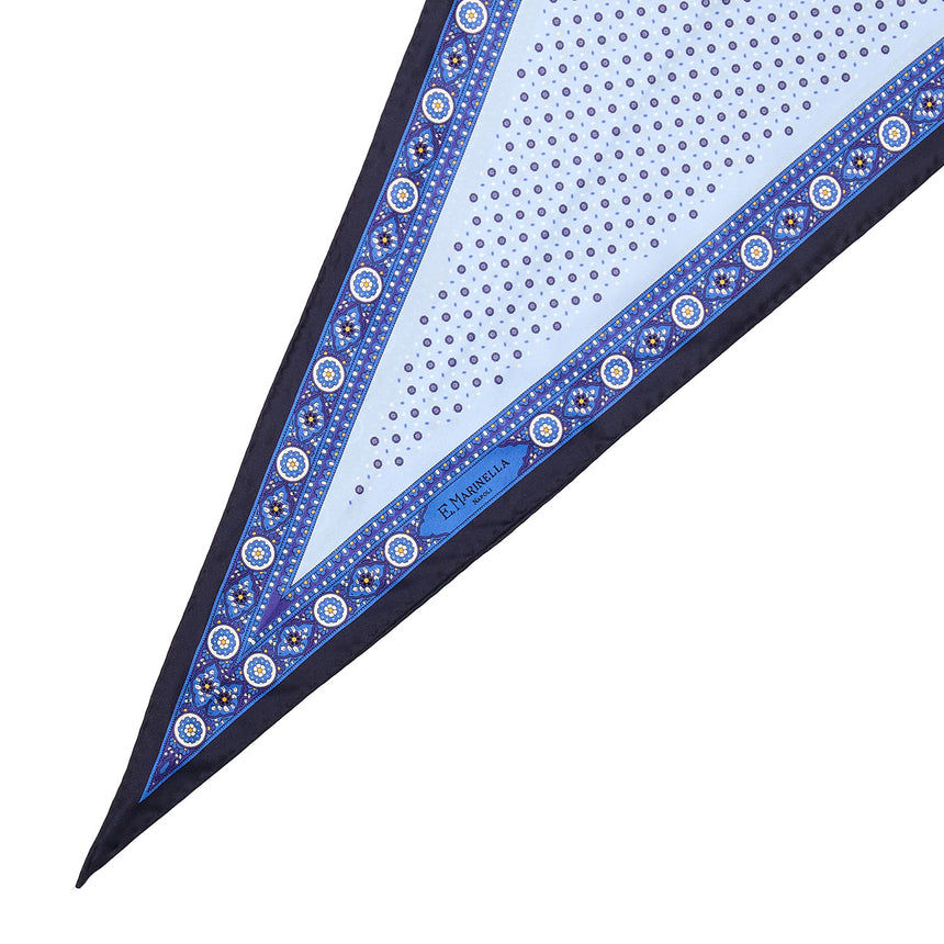 BLUE SILK DIAMOND SHAPE SCARF