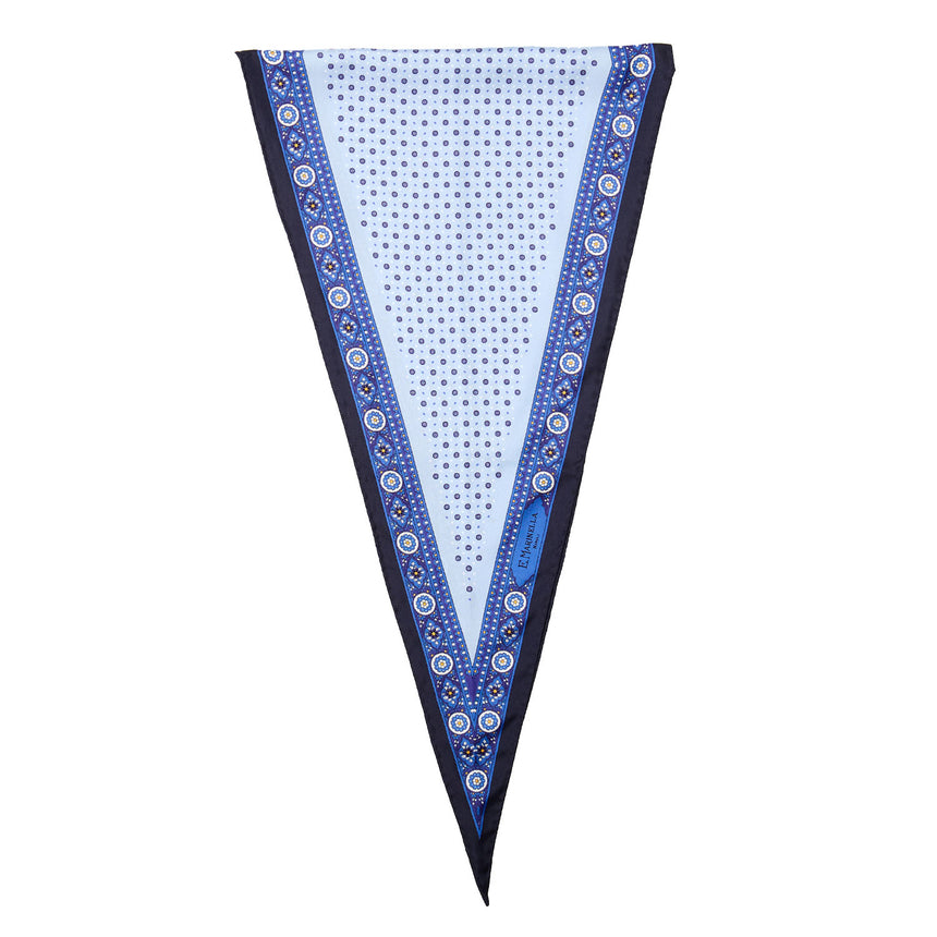 BLUE SILK DIAMOND SHAPE SCARF