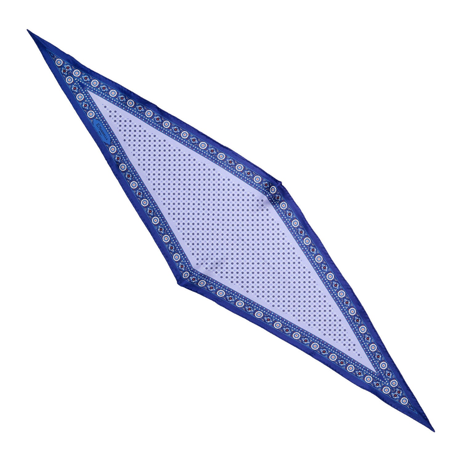 Blue Silk Diamond Shape Scarf - Small Flower Pattern – E.Marinella