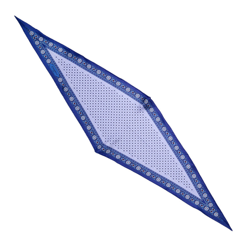 BLUE SILK DIAMOND SHAPE SCARF