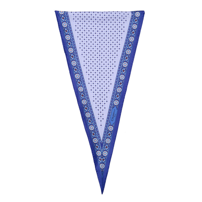 BLUE SILK DIAMOND SHAPE SCARF