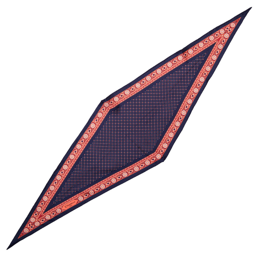 BLUE SILK DIAMOND SHAPE SCARF