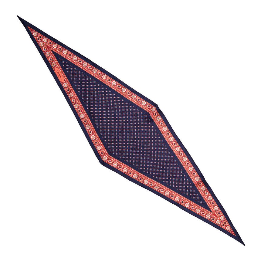 BLUE SILK DIAMOND SHAPE SCARF