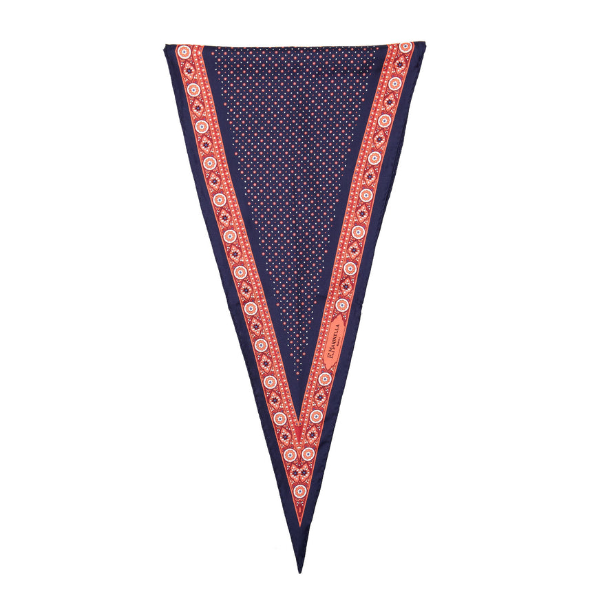 BLUE SILK DIAMOND SHAPE SCARF
