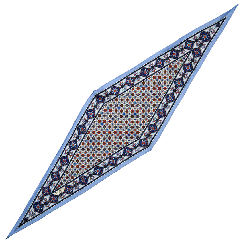 LIGHT BLUE SILK DIAMOND SHAPE SCARF