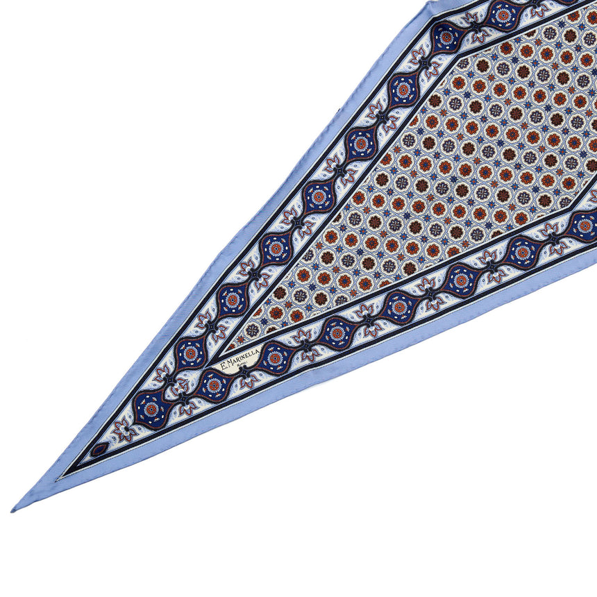LIGHT BLUE SILK DIAMOND SHAPE SCARF