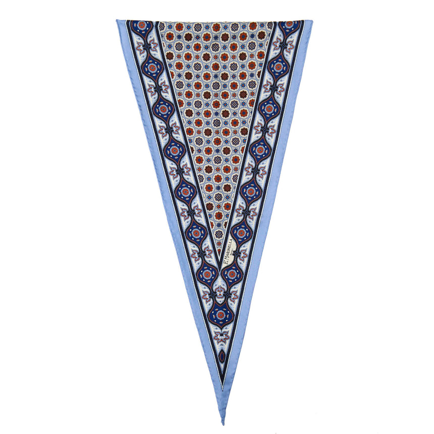 LIGHT BLUE SILK DIAMOND SHAPE SCARF
