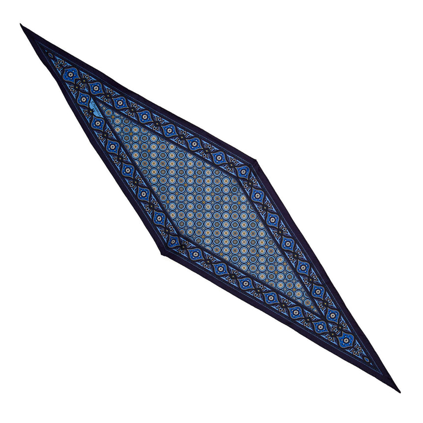 DARK BLUE SILK DIAMOND SHAPE SCARF