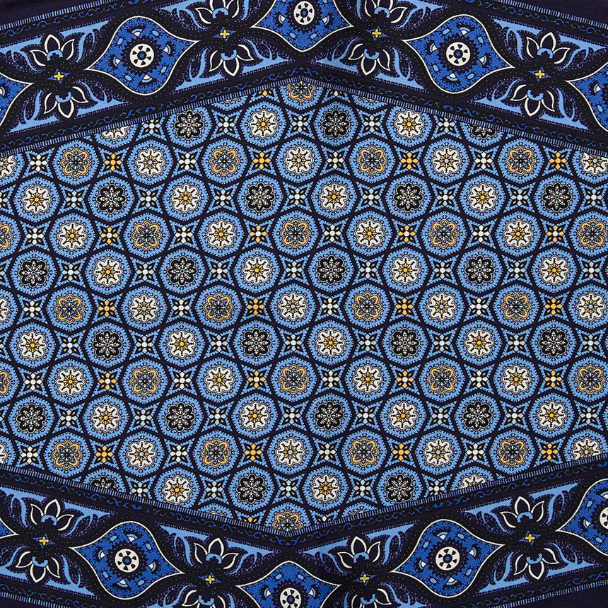 DARK BLUE SILK DIAMOND SHAPE SCARF
