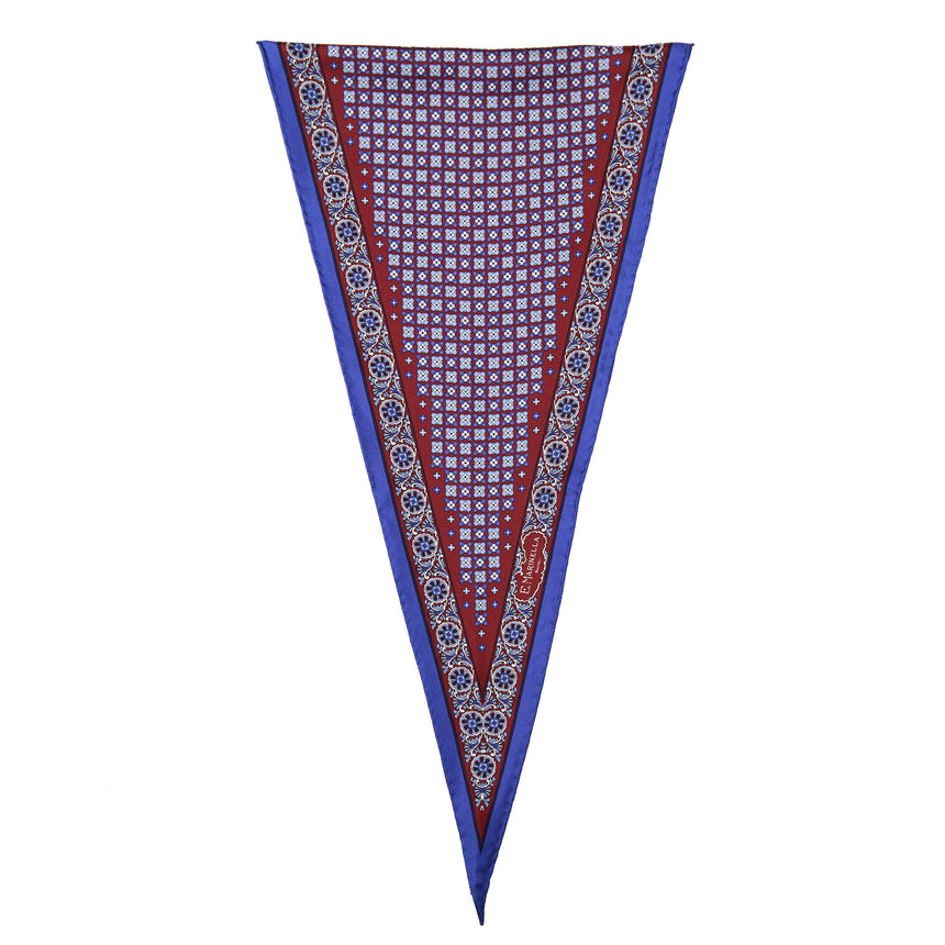 BURGUNDY SILK DIAMOND SHAPE SCARF