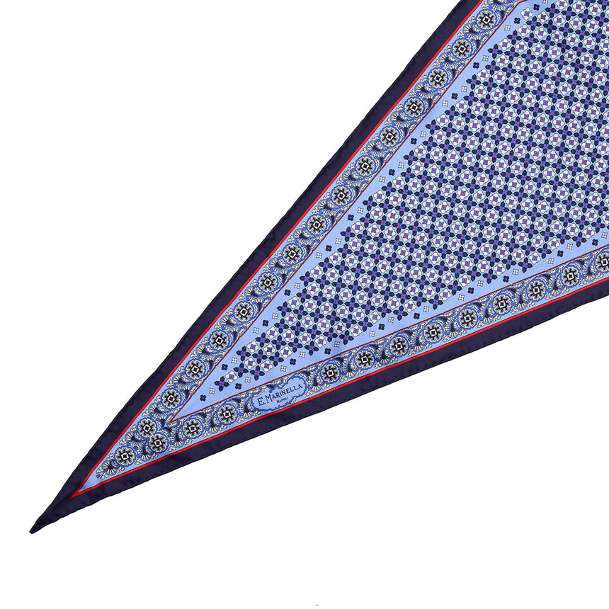 LIGHT BLUE SILK DIAMOND SHAPE SCARF