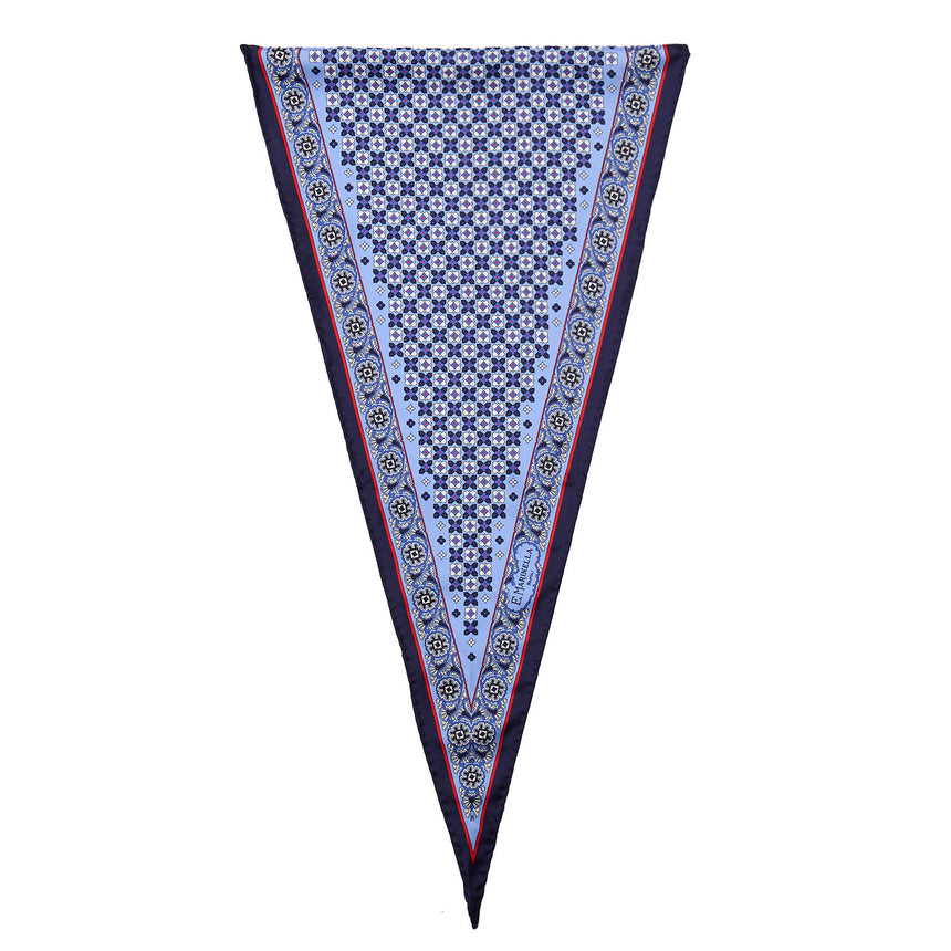 LIGHT BLUE SILK DIAMOND SHAPE SCARF
