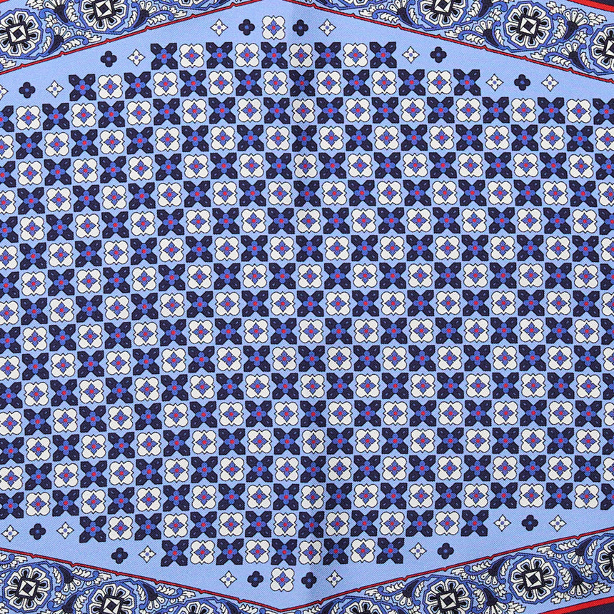 LIGHT BLUE SILK DIAMOND SHAPE SCARF