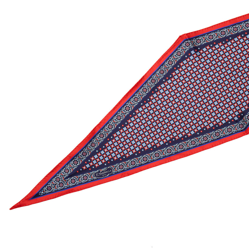 FOULARD ROMBO IN SETA BLU SCURO