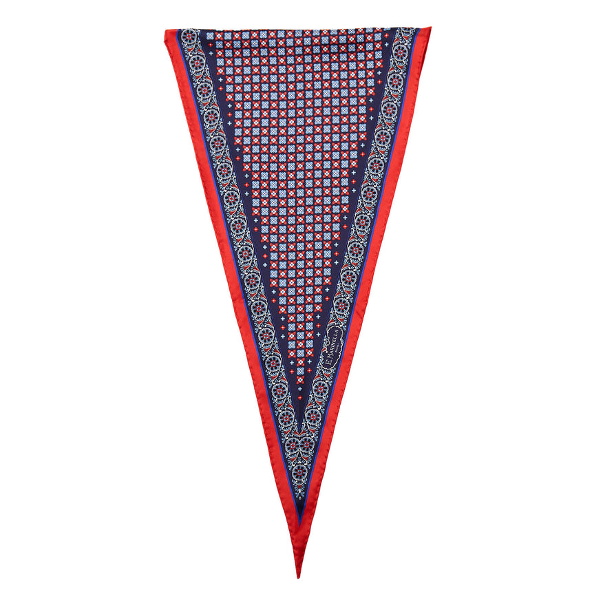 FOULARD ROMBO IN SETA BLU SCURO