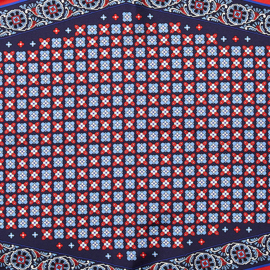 FOULARD ROMBO IN SETA BLU SCURO