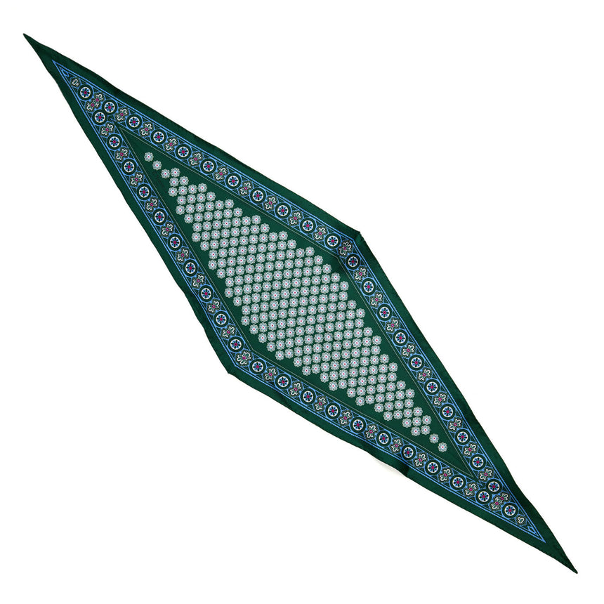 DARK GREEN SILK DIAMOND SHAPE SCARF
