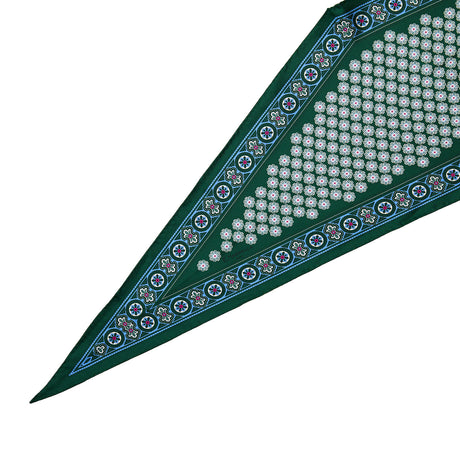 DARK GREEN SILK DIAMOND SHAPE SCARF