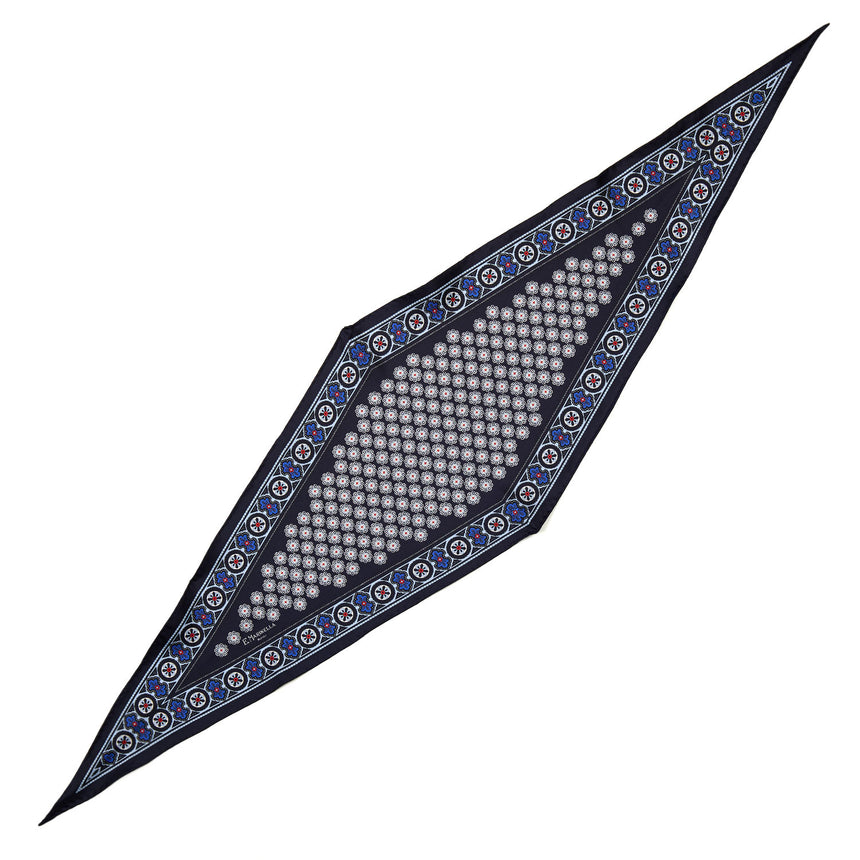 FOULARD ROMBO IN SETA BLU SCURO