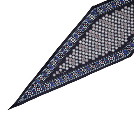 DARK BLUE SILK DIAMOND SHAPE SCARF
