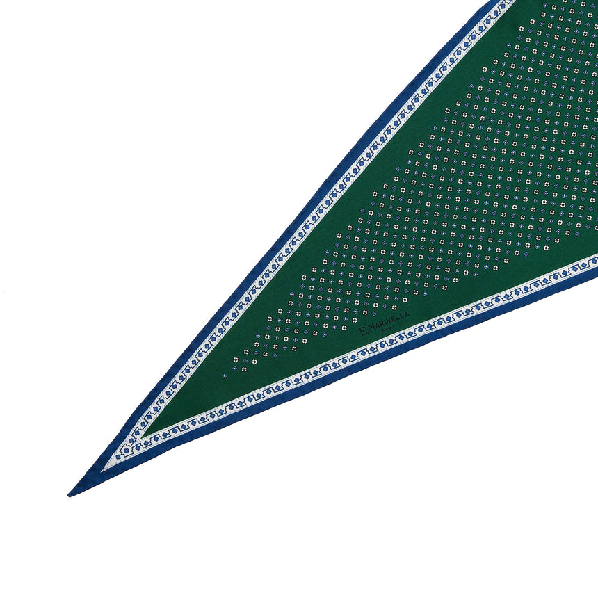 FOULARD ROMBO IN SETA VERDE SCURO