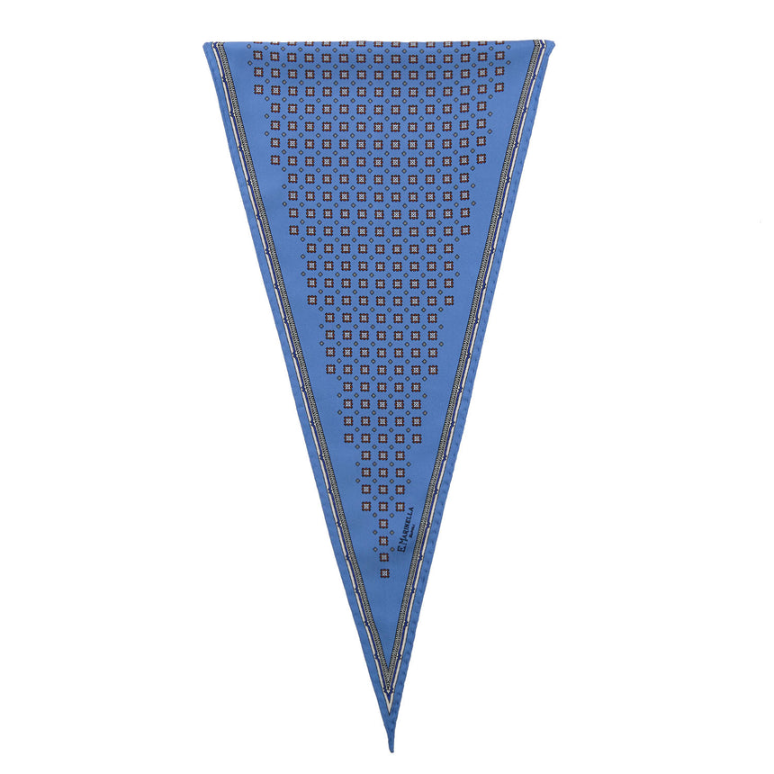 POWDER BLUE PRINTED SILK DIAMOND SHAPE SCARF