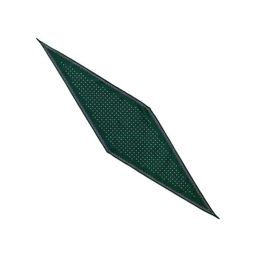FOULARD ROMBO IN SETA VERDE SCURO